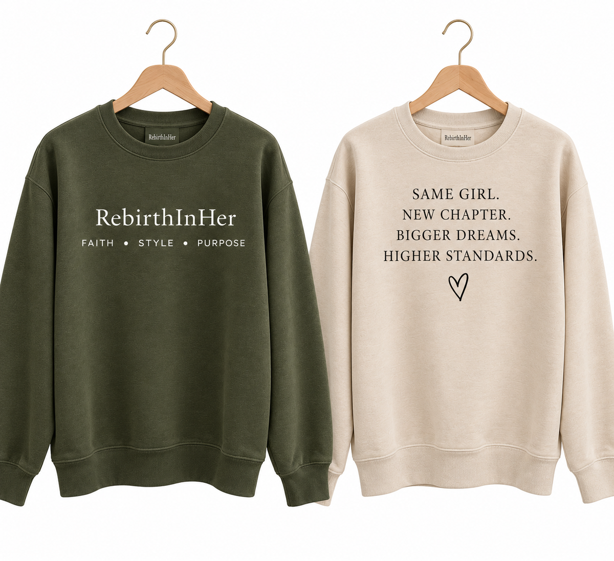 RebirthInHer Signature Crewneck — Coming Soon 🍂